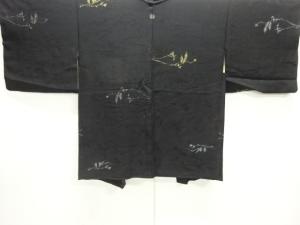 草葉模様織出し一ツ紋羽織